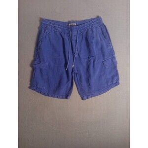 Vilebrequin 100% Linen Bermuda Cargo Shorts XL  ( 34×9) Men’s Indigo Loose Fit